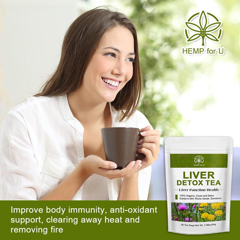 HFU Liver Detox Tea Natural and organic unique herbal support clearing away heat and removing fire eliminate toxins in the body make the skin better and repair the body fat metabolism system