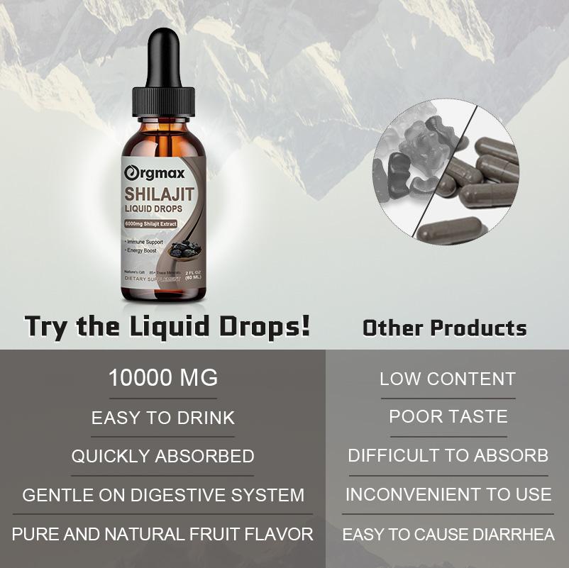 Orgmax Himalayan Shilajit Resin Organic Liquid Supplement 60ml