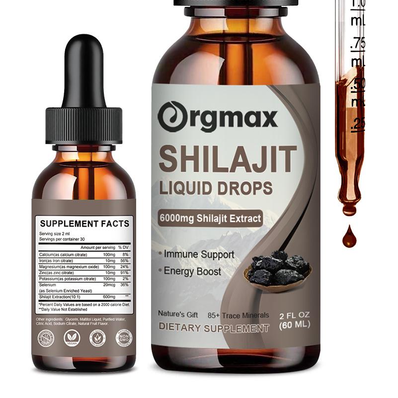 Orgmax Himalayan Shilajit Resin Organic Liquid Supplement 60ml
