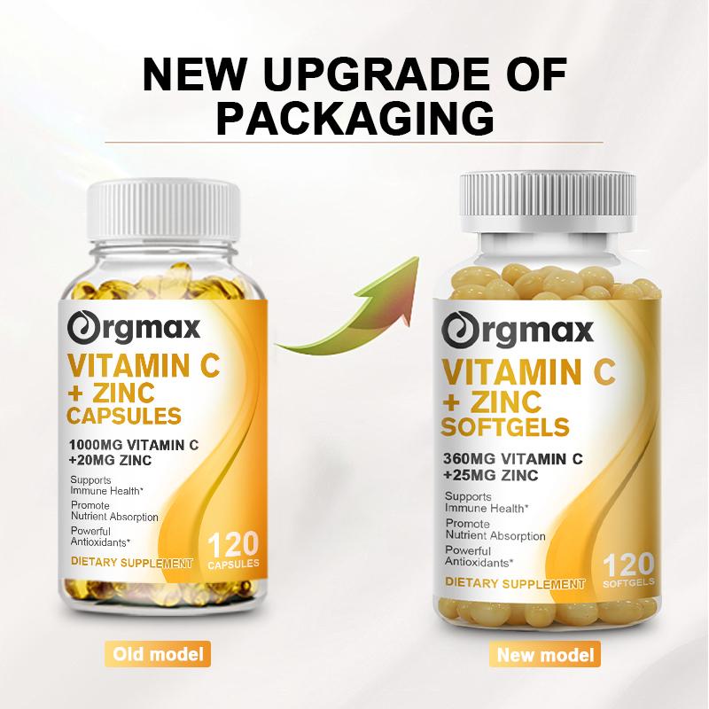 Vitamin C Bioavailable Supplement With Zinc Ascorbic Acid & Zinc Oxide Non-GMO & Gluten-Free Formula