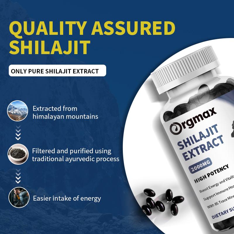 Orgmax Shilajit Extract 2000MG Capsules Dietary Supplement