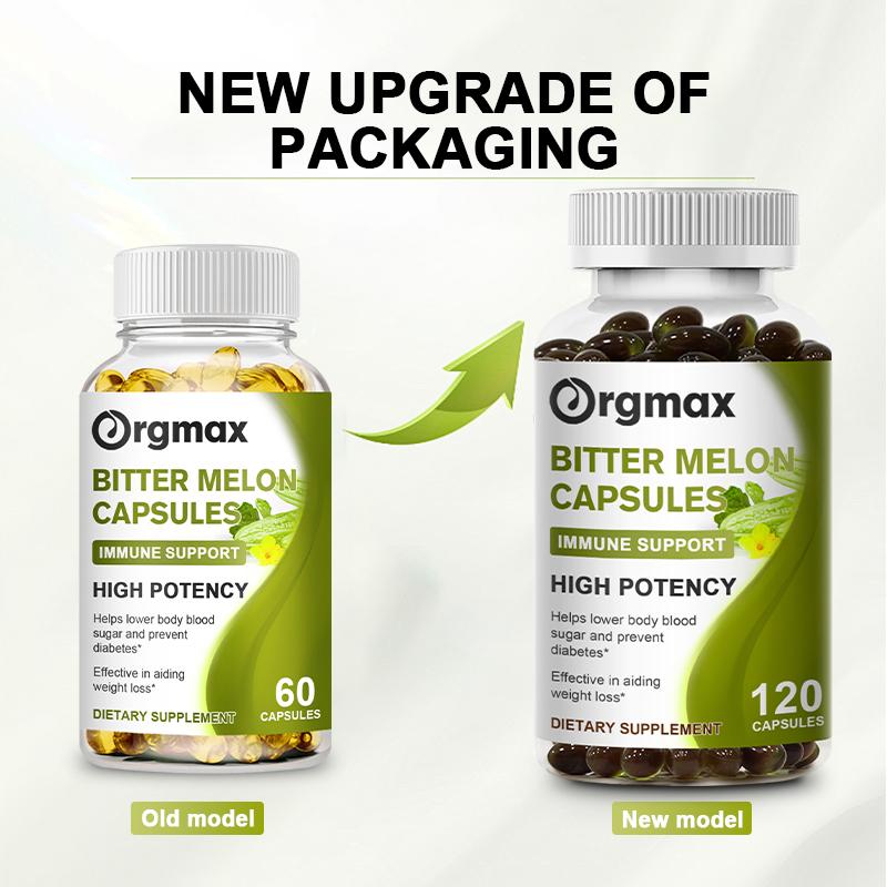 Orgmax Nature Bitter Melon Extract Capsule Regulate Blood Vessels Lower Blood Sugar Vitamin B12 Supplement Plant-insulin Slimming Help Health