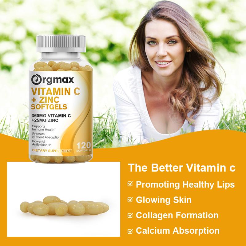 Vitamin C Bioavailable Supplement With Zinc Ascorbic Acid & Zinc Oxide Non-GMO & Gluten-Free Formula