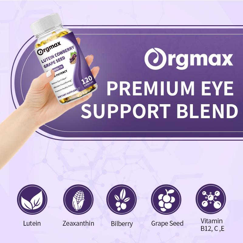 Orgmax Lutein Cowberry Grape Seed Eye Health Dietary Supplement