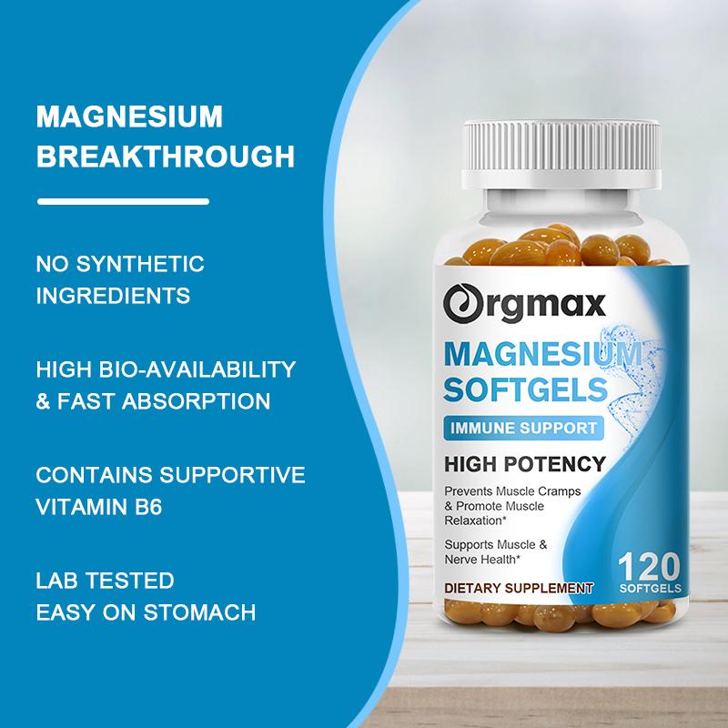 Orgmax Magnesium Glycinate Capsules 500mg Support Bone Immunity Immune System Support Heart Health Mineral Supplement Help Natural Sleep