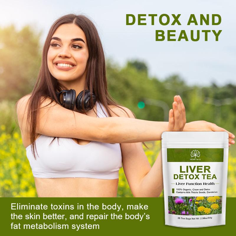 HFU Liver Detox Tea Natural and organic unique herbal support clearing away heat and removing fire eliminate toxins in the body make the skin better and repair the body fat metabolism system