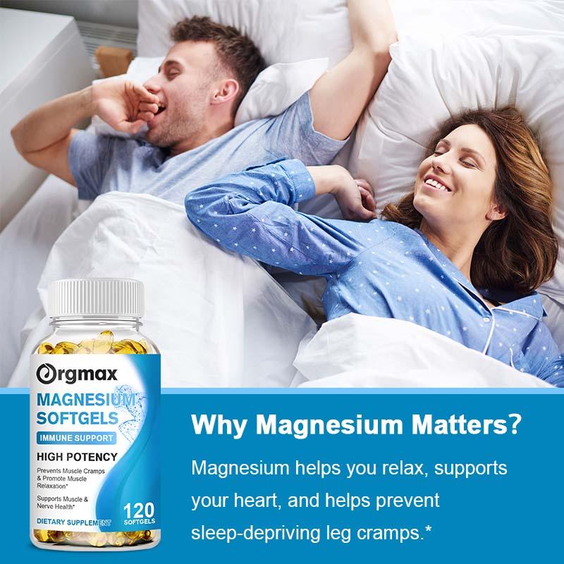 Orgmax Magnesium Glycinate Capsules 500mg Support Bone Immunity Immune System Support Heart Health Mineral Supplement Help Natural Sleep