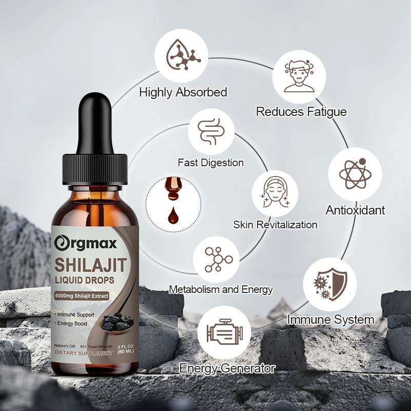 Orgmax Himalayan Shilajit Resin Organic Liquid Supplement 60ml