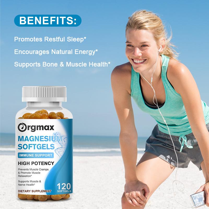 Orgmax Magnesium Glycinate Capsules 500mg Support Bone Immunity Immune System Support Heart Health Mineral Supplement Help Natural Sleep