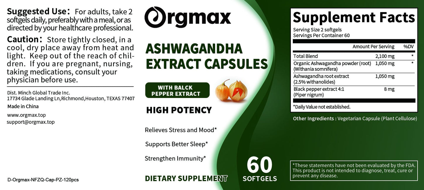 Ashwagandha Extract Capsules 120pcs