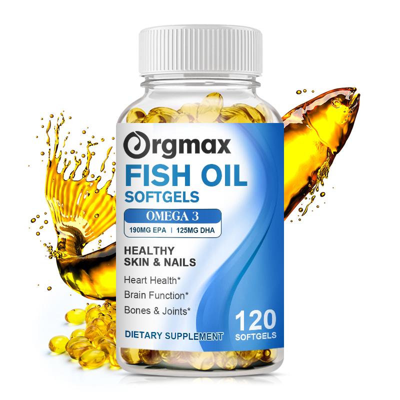 Fish Oil Omega 3 Supplement Rich in Vitamin E Supports Heart, Brain, Joints & Skin Care Improves Digestive Health Triple Strength 800mg 120 Softgels