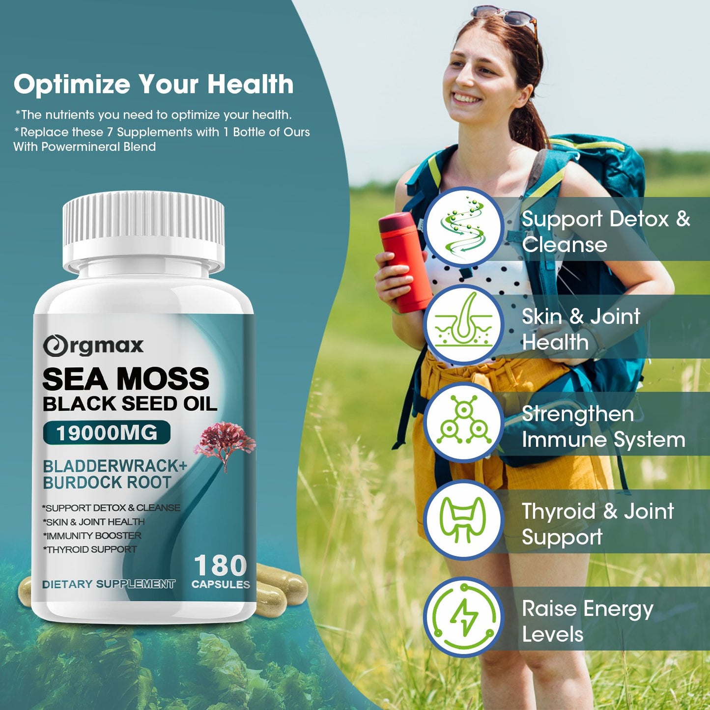 Orgmax Sea Moss Black Seed Oil Capsules