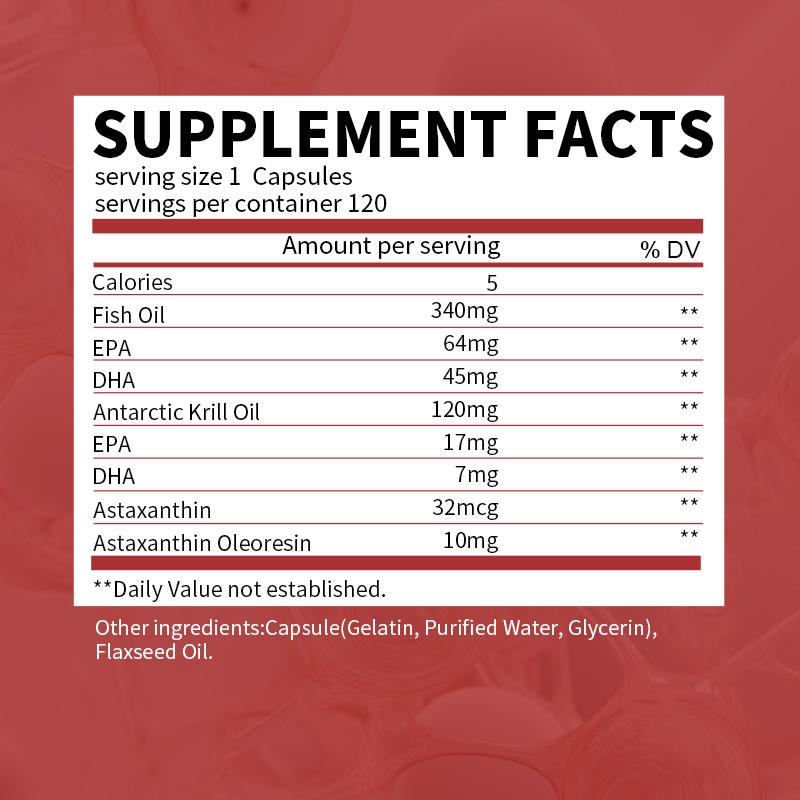 Orgmax Krill Oil Astaxanthin EPA DHA Capsules Dietary Supplement