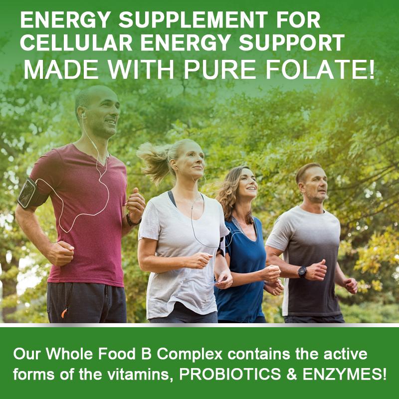 Orgmax Vitamin B Complex Capsules Whole Food Supplement B1, B2, B3, B5, B6, B7, B9, B12 for Stress, Energy and Immune Support