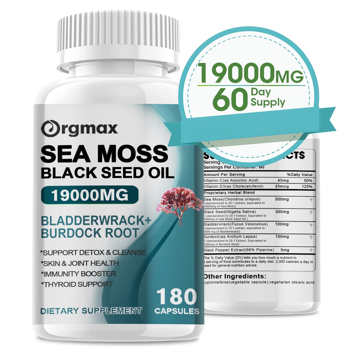 Orgmax Sea Moss Black Seed Oil Capsules