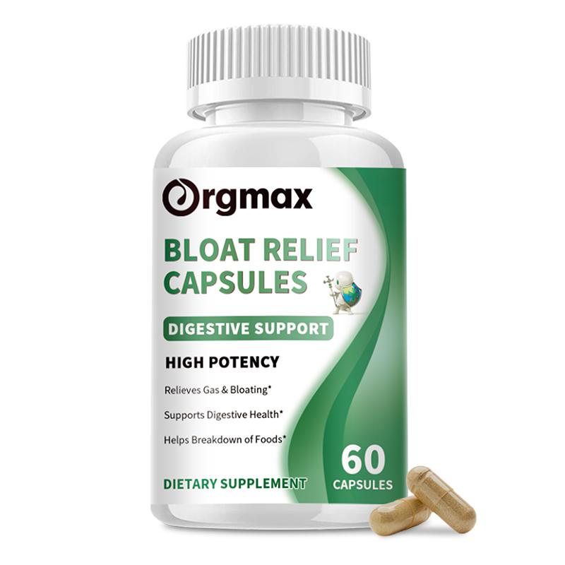 Orgmax Bloating Relief Capsules Helps Relieve Occasional Gas & Bloating After Meals, Post-Meal Comfort Support, Fennel Seeds Extract