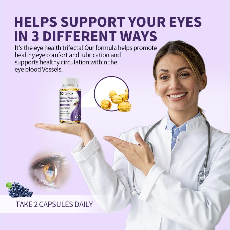 Orgmax Lutein Cowberry Grape Seed Eye Health Dietary Supplement