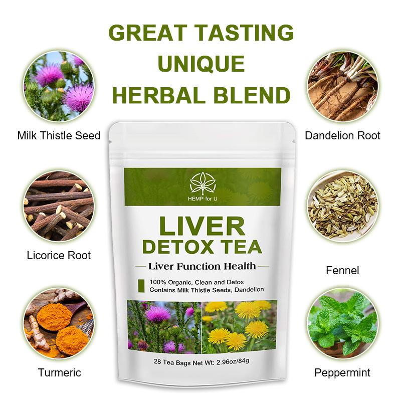HFU Liver Detox Tea Natural and organic unique herbal support clearing away heat and removing fire eliminate toxins in the body make the skin better and repair the body fat metabolism system