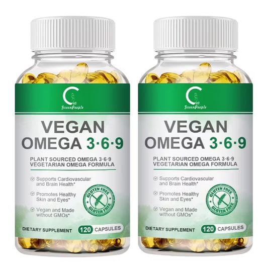(2 Pack) Omega 3 6 9 Vegan Capsules | 5 in 1 Essential Fatty Acid Complex - 240 Count
