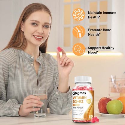 Orgmax Vitamin D3+K2, Muscle, Immune System & Mood Support