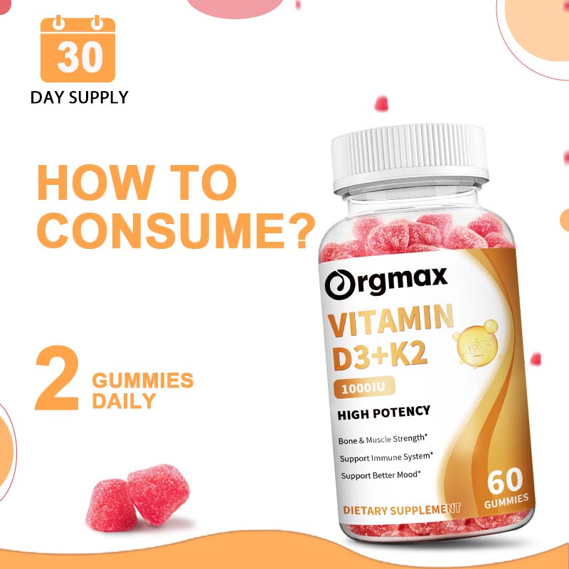 Orgmax Vitamin D3+K2, Muscle, Immune System & Mood Support