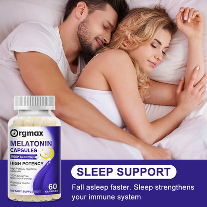 Orgmax High-Potency Melatonin Softgels | Non-Habit Forming with Omega 3-6-9 & B6 | 120 Capsules (60 Servings)