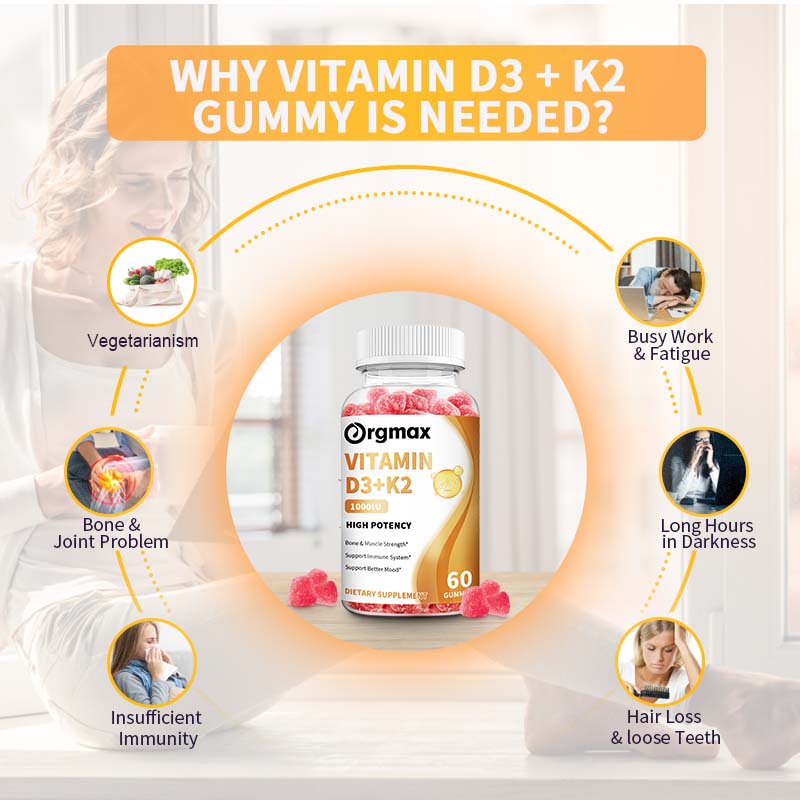 Orgmax Vitamin D3+K2, Muscle, Immune System & Mood Support