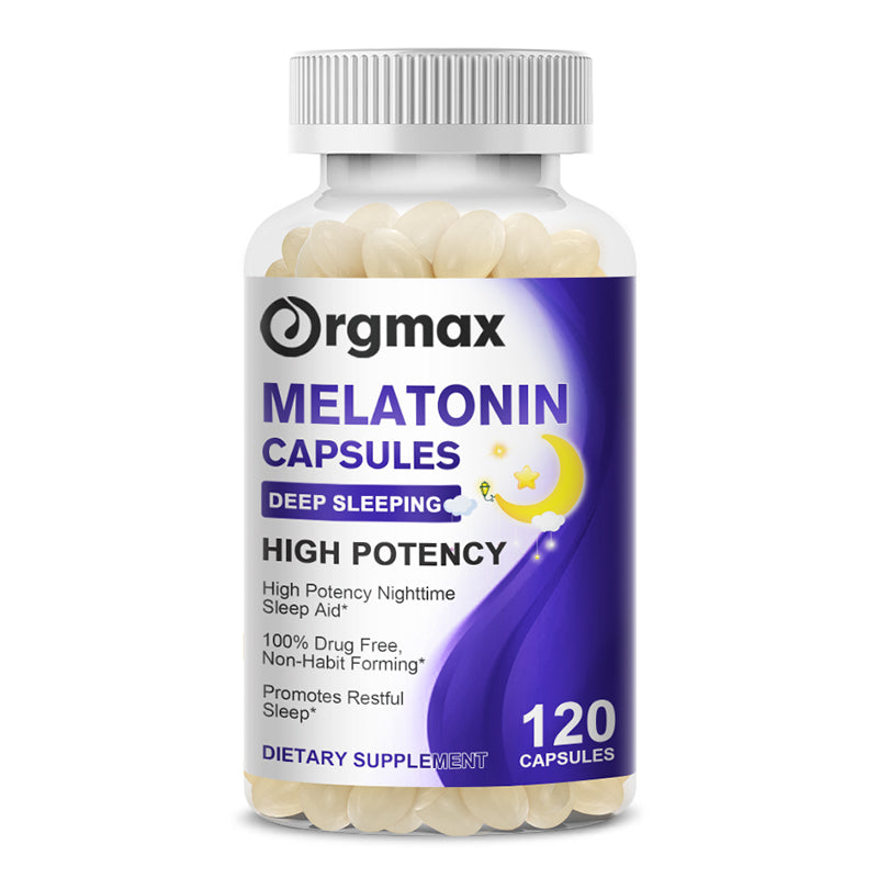 Orgmax High-Potency Melatonin Softgels | Non-Habit Forming with Omega 3-6-9 & B6 | 120 Capsules (60 Servings)
