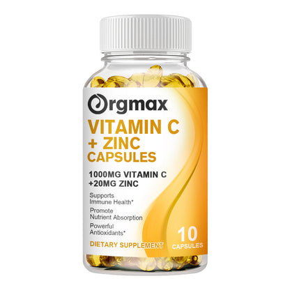 Vitamin C Bioavailable Supplement With Zinc Ascorbic Acid & Zinc Oxide Non-GMO & Gluten-Free Formula