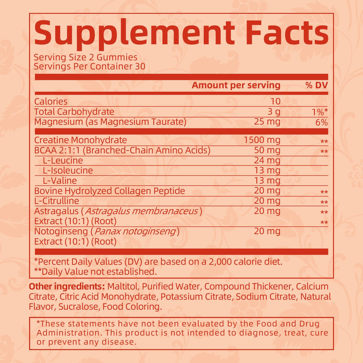 (2 Pack)Creatine Monohydrate Gummies for Women & Men, Boost Focus, Strength, and Endurance, Gluten-Free, Non-GMO, 4 Grams of Creatine per Serving
