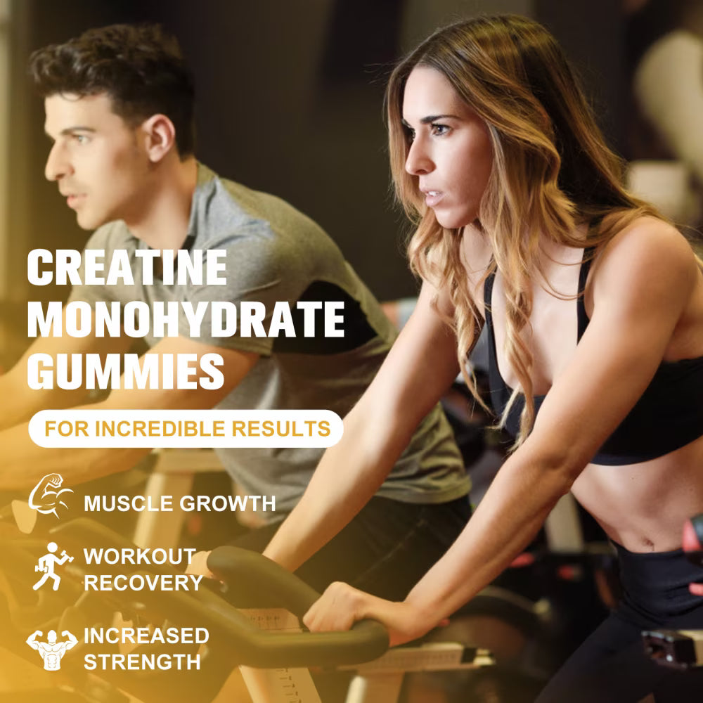 Creatine Monohydrate Gummies for Men & Women, Chewables Creatine Monohydrate for Muscle Strength, Energy Boost, Pre-Workout Supplement-90 Pineapple Gummies