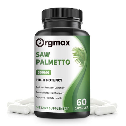 Orgmax Saw Palmetto capsules Boosts Nitric Oxide Energy Stamina Hormones Balance Hair Thinning Relief Skin Beauty Health