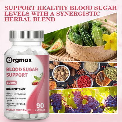 Orgmax Blood Sugar Support Capsules Dietary Supplement