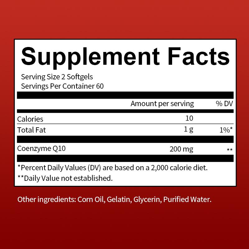 COQ10 Capsules Coenzyme Q10 300mg Supports Heart&Blood Vessels Health and Cellular Energy Production Liver Detox