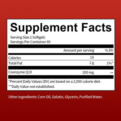 COQ10 Capsules Coenzyme Q10 300mg Supports Heart&Blood Vessels Health and Cellular Energy Production Liver Detox