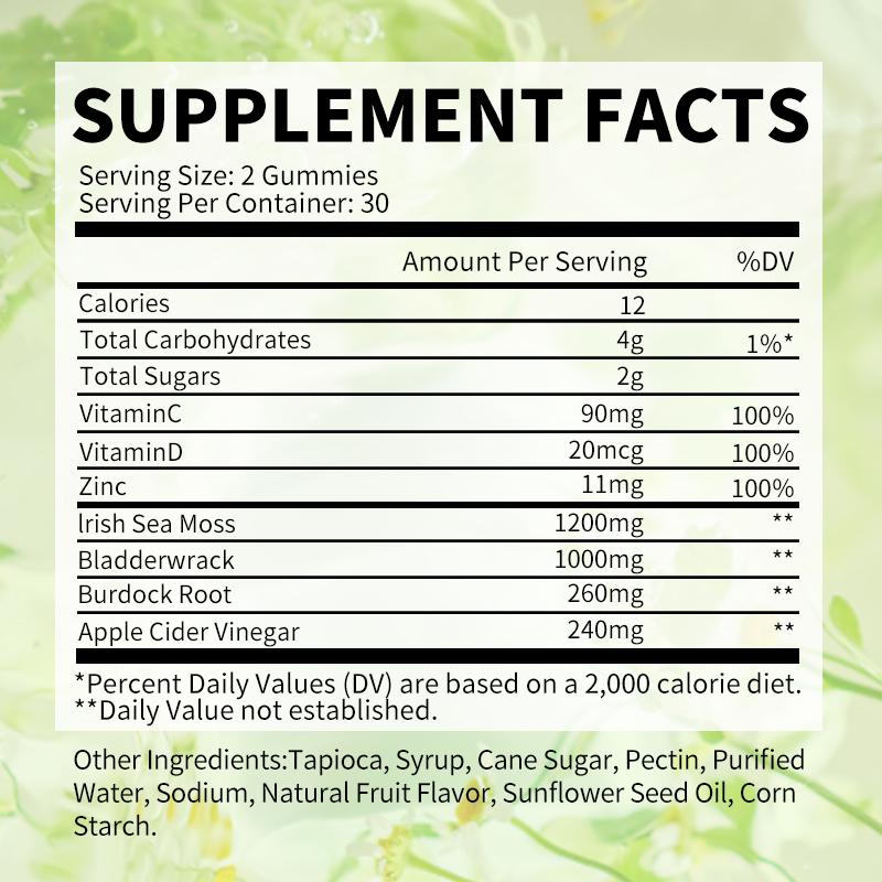 Orgmax Irish Sea Moss Gummies Dietary Supplement
