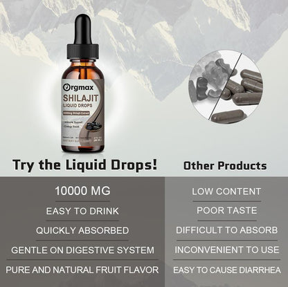 Orgmax Himalayan Shilajit Resin Organic Liquid Supplement 60ml