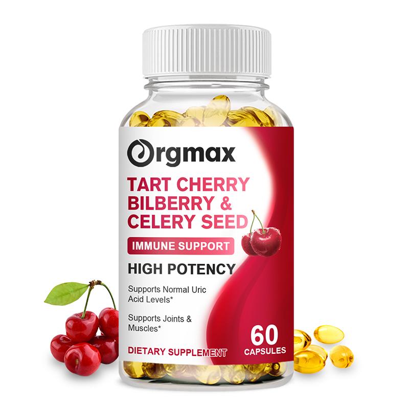 Orgmax Tart Cherry Bilberry Celery Seed Capsules 120pcs