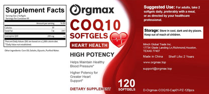 COQ10 Capsules Coenzyme Q10 300mg Supports Heart&Blood Vessels Health and Cellular Energy Production Liver Detox