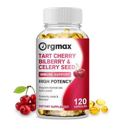 Orgmax Tart Cherry Bilberry Celery Seed Capsules 120pcs