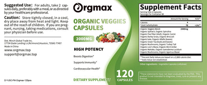17 in 1 Daily Superfoods Capsules Supplement with Organic Spinach For Digestive and Cardiovascular Health