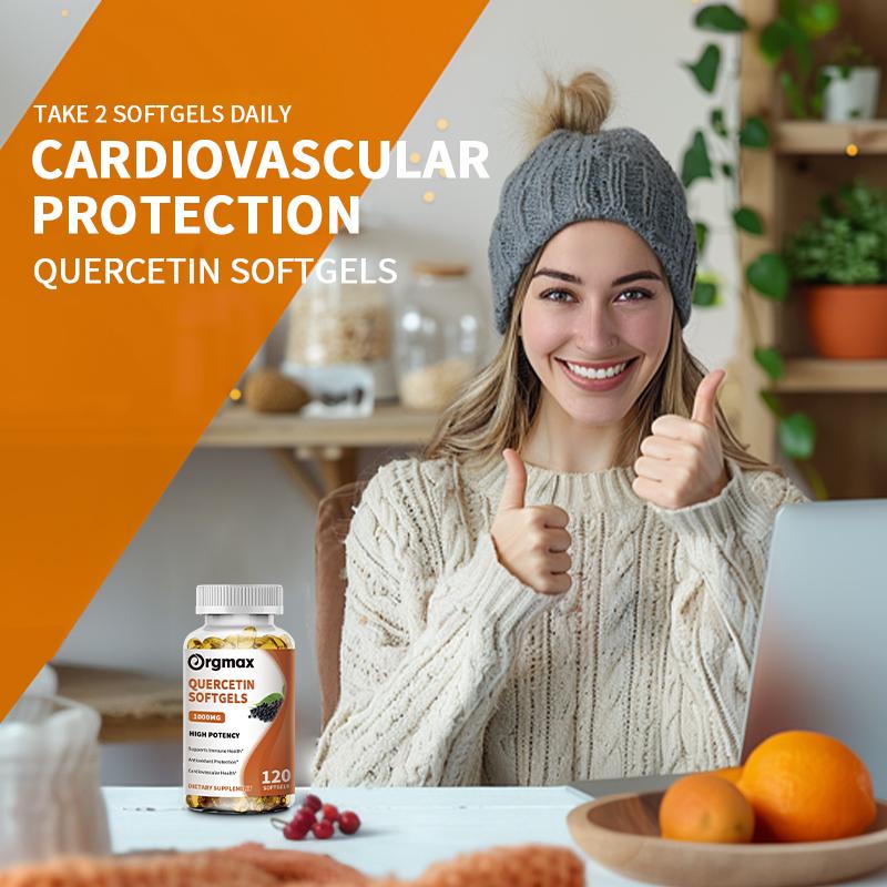Orgmax Quercetin Capsules, Dietary Supplement, Antioxidant Support for Cardiovascular and Immune Health