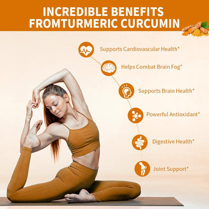 Turmeric & Ginger Capsules Organic Black Pepper, Apple Cider Vinegar, Supports Metabolism, Cardiovascular Health & Joint Health