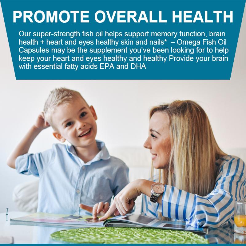 Fish Oil Omega 3 Supplement Rich in Vitamin E Supports Heart, Brain, Joints & Skin Care Improves Digestive Health Triple Strength 800mg 120 Softgels