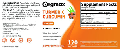 Turmeric & Ginger Capsules Organic Black Pepper, Apple Cider Vinegar, Supports Metabolism, Cardiovascular Health & Joint Health