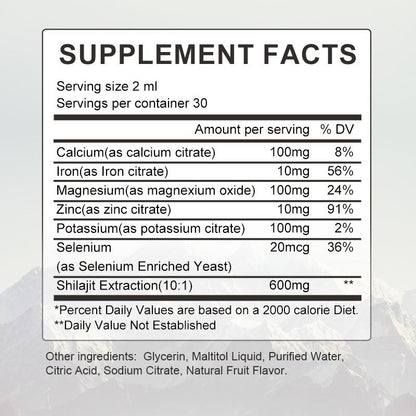 Orgmax Himalayan Shilajit Resin Organic Liquid Supplement 60ml