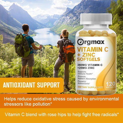 Vitamin C Bioavailable Supplement With Zinc Ascorbic Acid & Zinc Oxide Non-GMO & Gluten-Free Formula