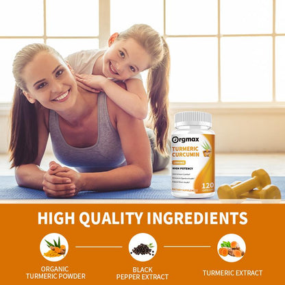 Turmeric & Ginger Capsules Organic Black Pepper, Apple Cider Vinegar, Supports Metabolism, Cardiovascular Health & Joint Health