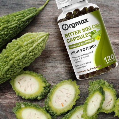 Orgmax Nature Bitter Melon Extract Capsule Regulate Blood Vessels Lower Blood Sugar Vitamin B12 Supplement Plant-insulin Slimming Help Health