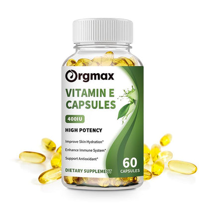 Orgmax Vitamin E 180 mg (400 IU), High Potency Vitamin Capsules, 120 Count
